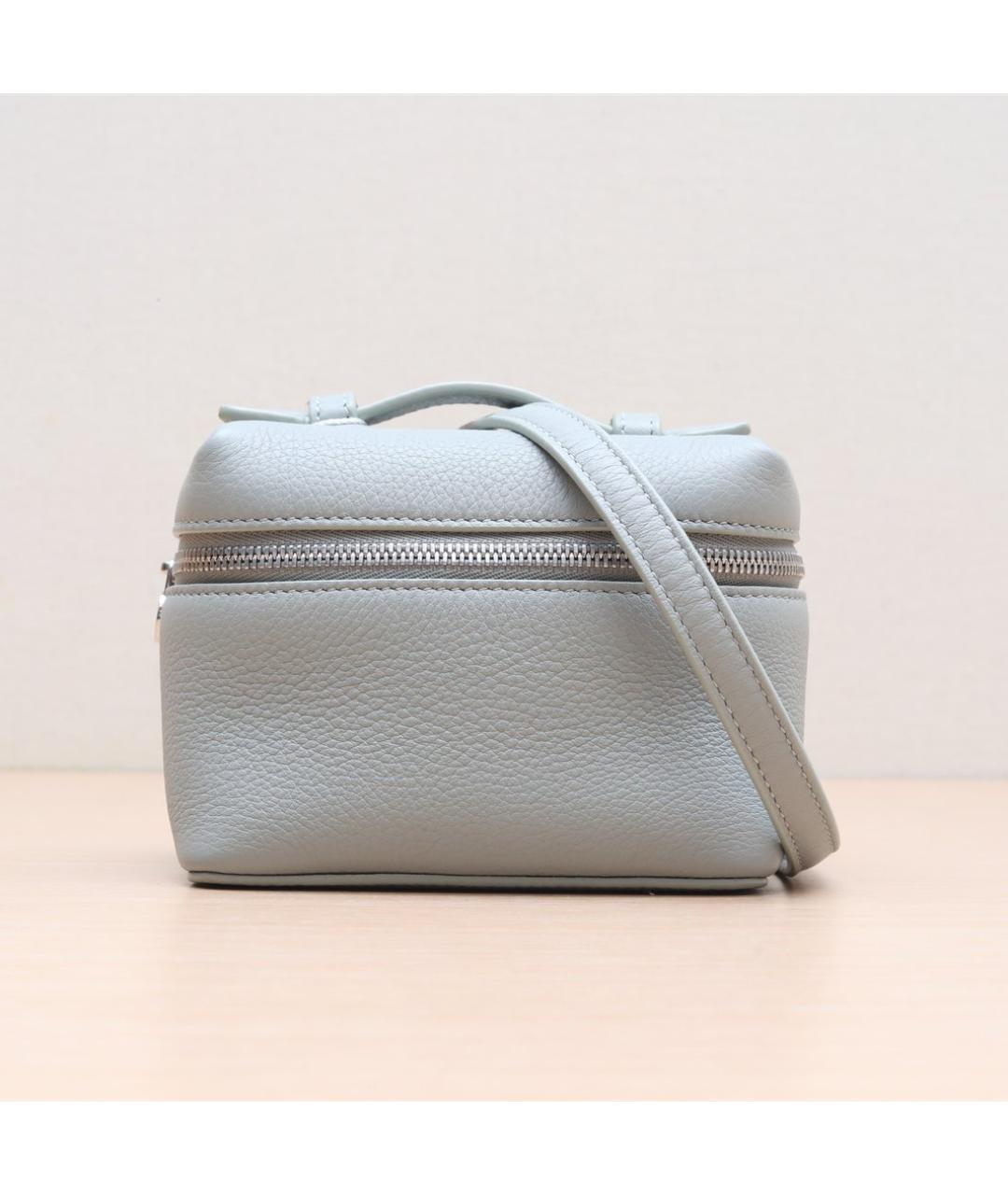 LORO PIANA Серая кожаная сумка через плечо, фото 3