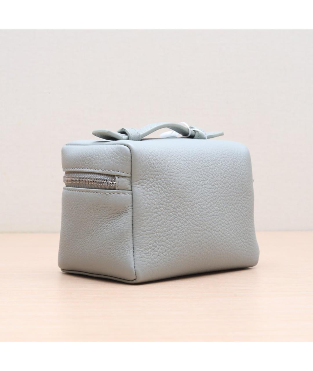 LORO PIANA Серая кожаная сумка через плечо, фото 6