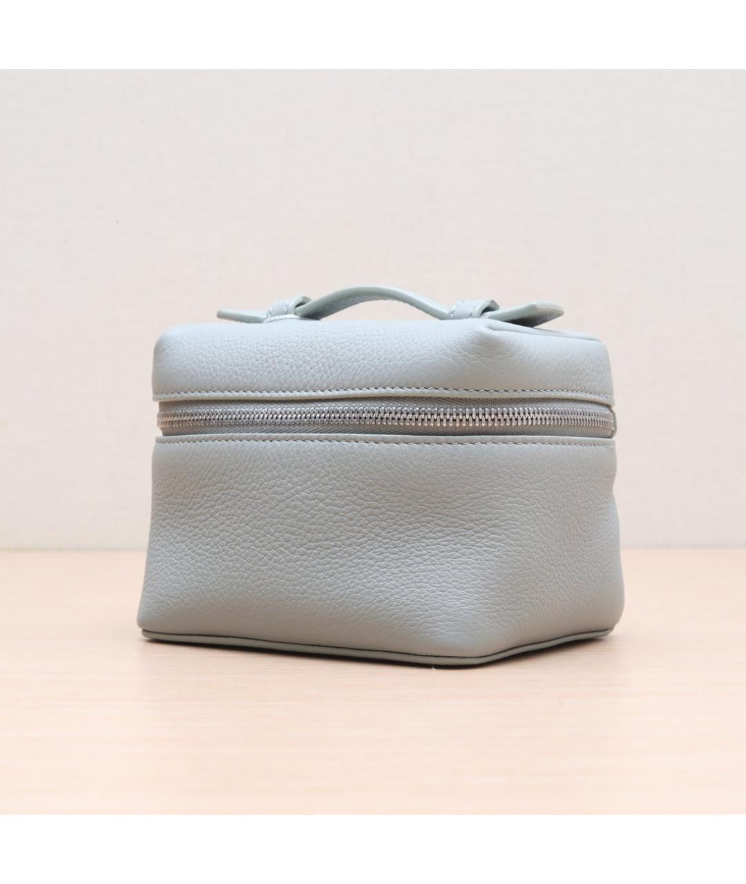 LORO PIANA Серая кожаная сумка через плечо, фото 4