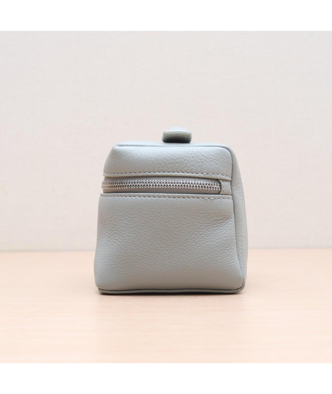 LORO PIANA Серая кожаная сумка через плечо, фото 5