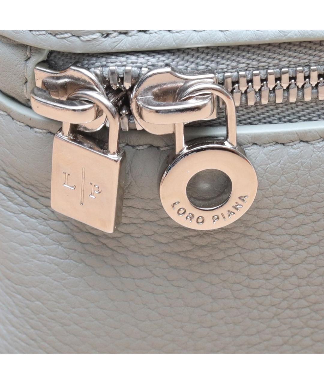 LORO PIANA Серая кожаная сумка через плечо, фото 8