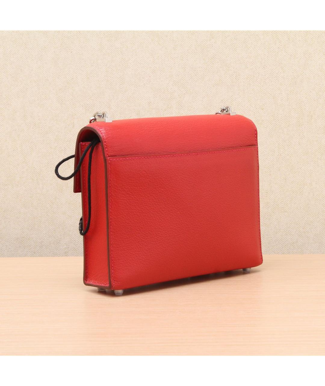HERMES Красная кожаная сумка через плечо, фото 6