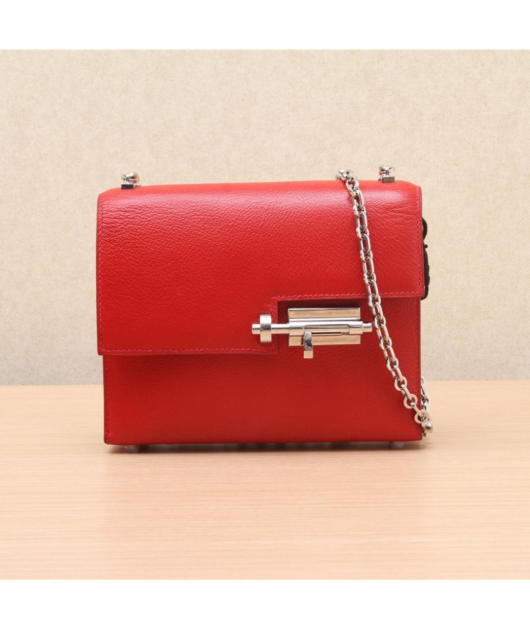 HERMES Красная кожаная сумка через плечо, фото 2