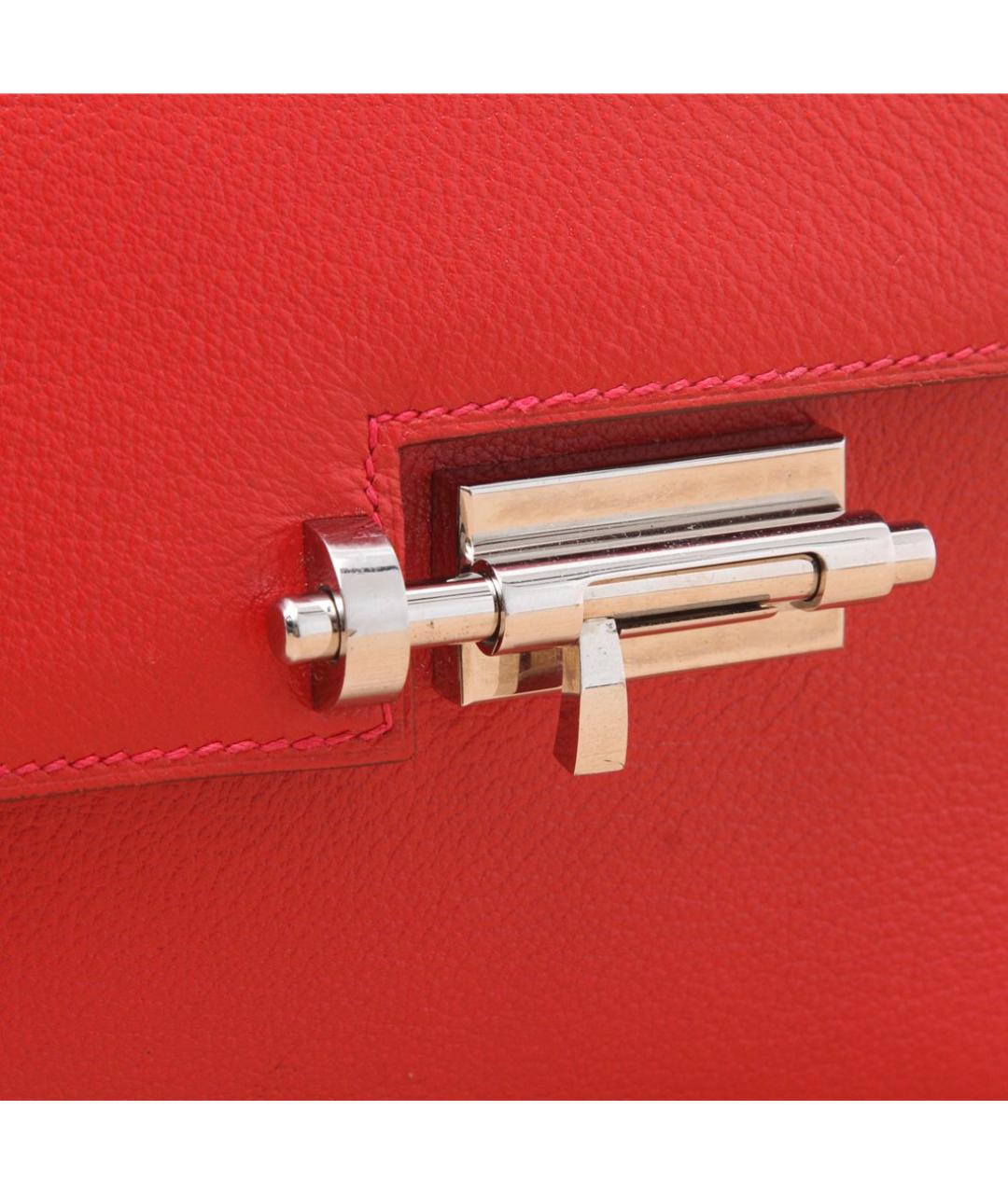 HERMES Красная кожаная сумка через плечо, фото 8