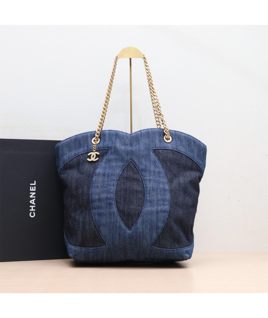 CHANEL Синяя деним сумка через плечо, фото 8