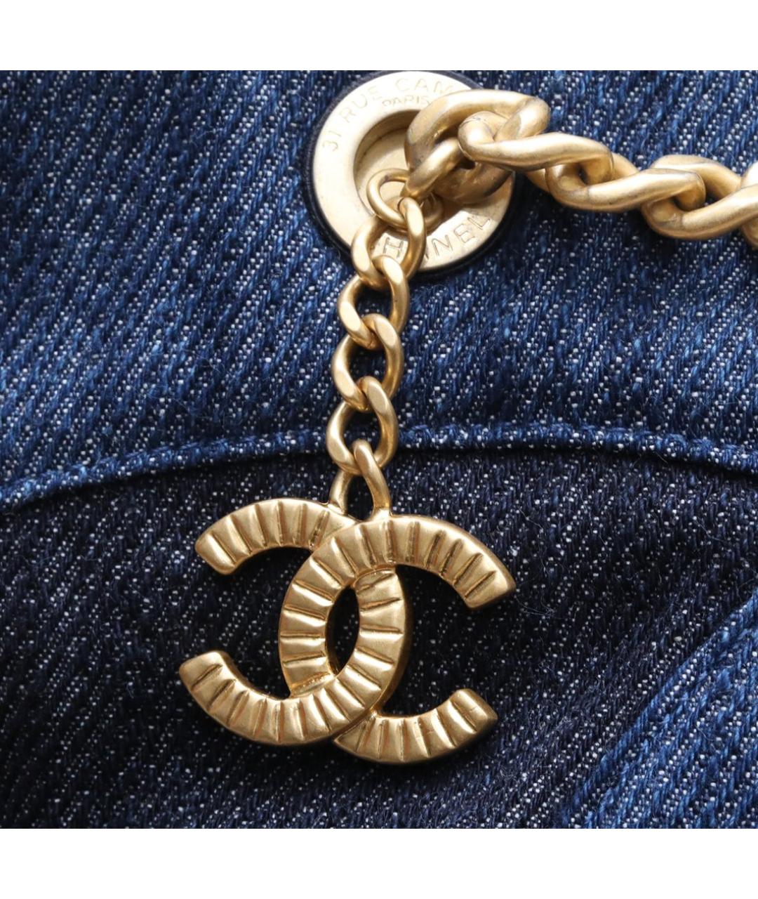 CHANEL Синяя деним сумка через плечо, фото 2