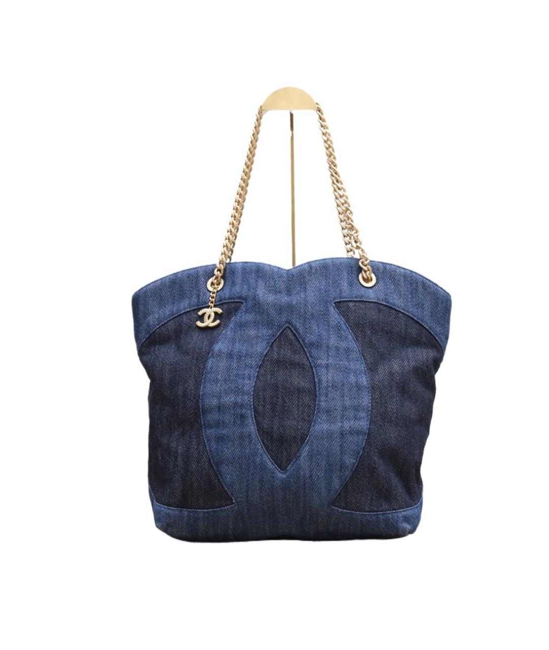 CHANEL Синяя деним сумка через плечо, фото 10