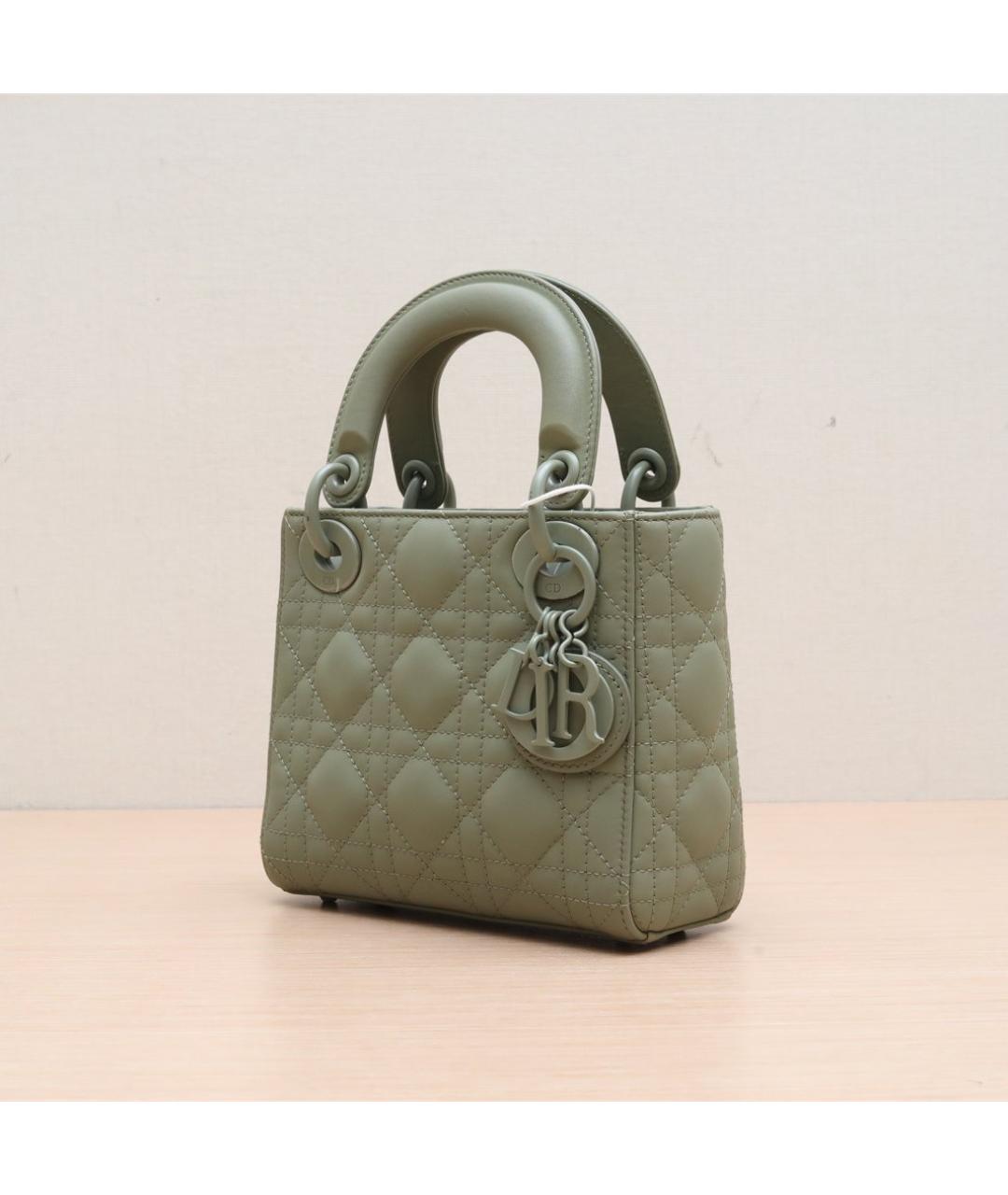 CHRISTIAN DIOR Зеленая кожаная сумка через плечо, фото 4