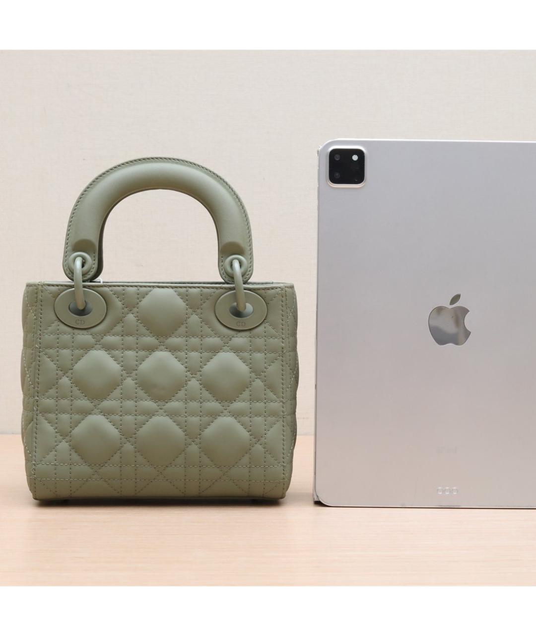 CHRISTIAN DIOR Зеленая кожаная сумка через плечо, фото 7