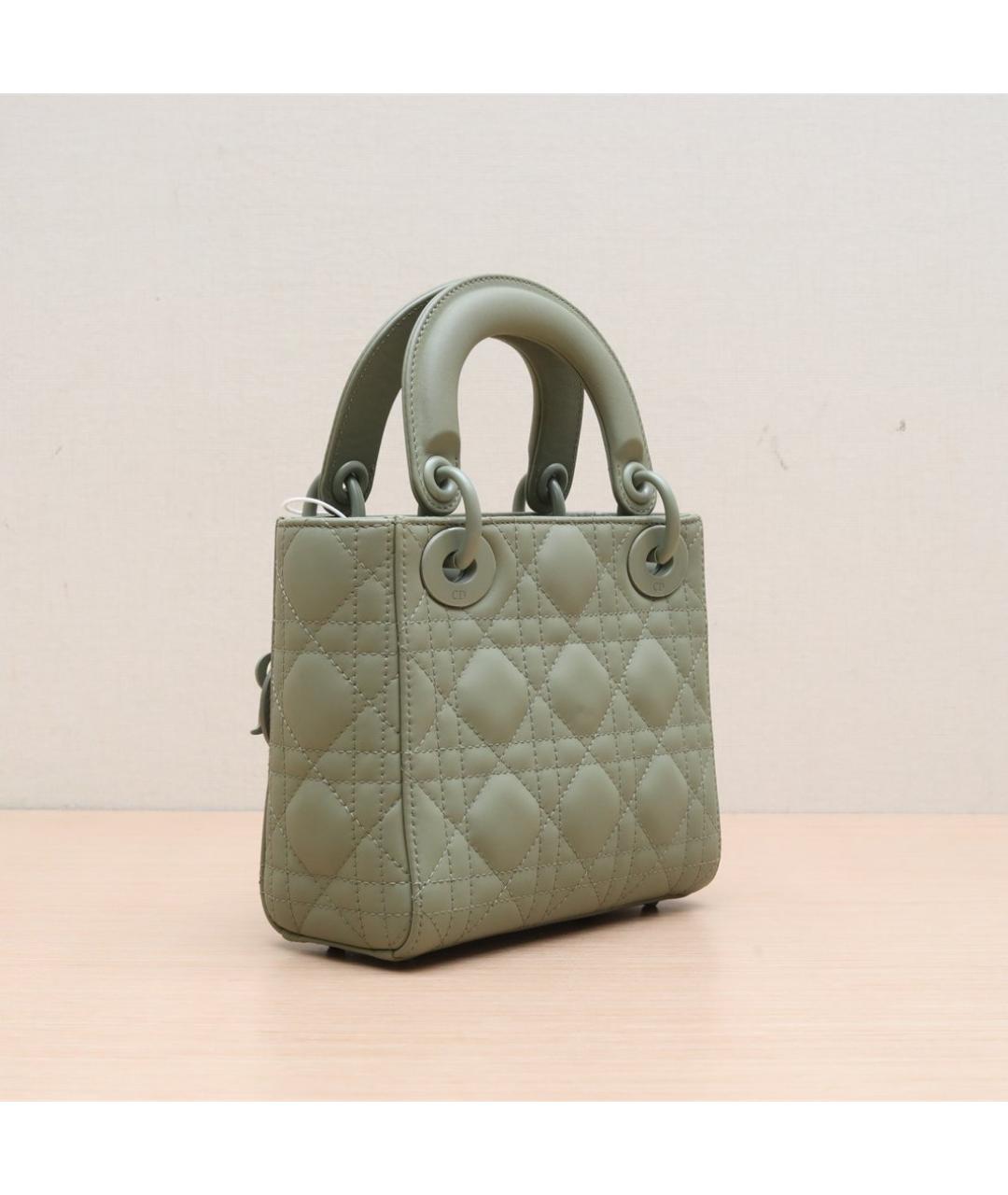 CHRISTIAN DIOR Зеленая кожаная сумка через плечо, фото 6