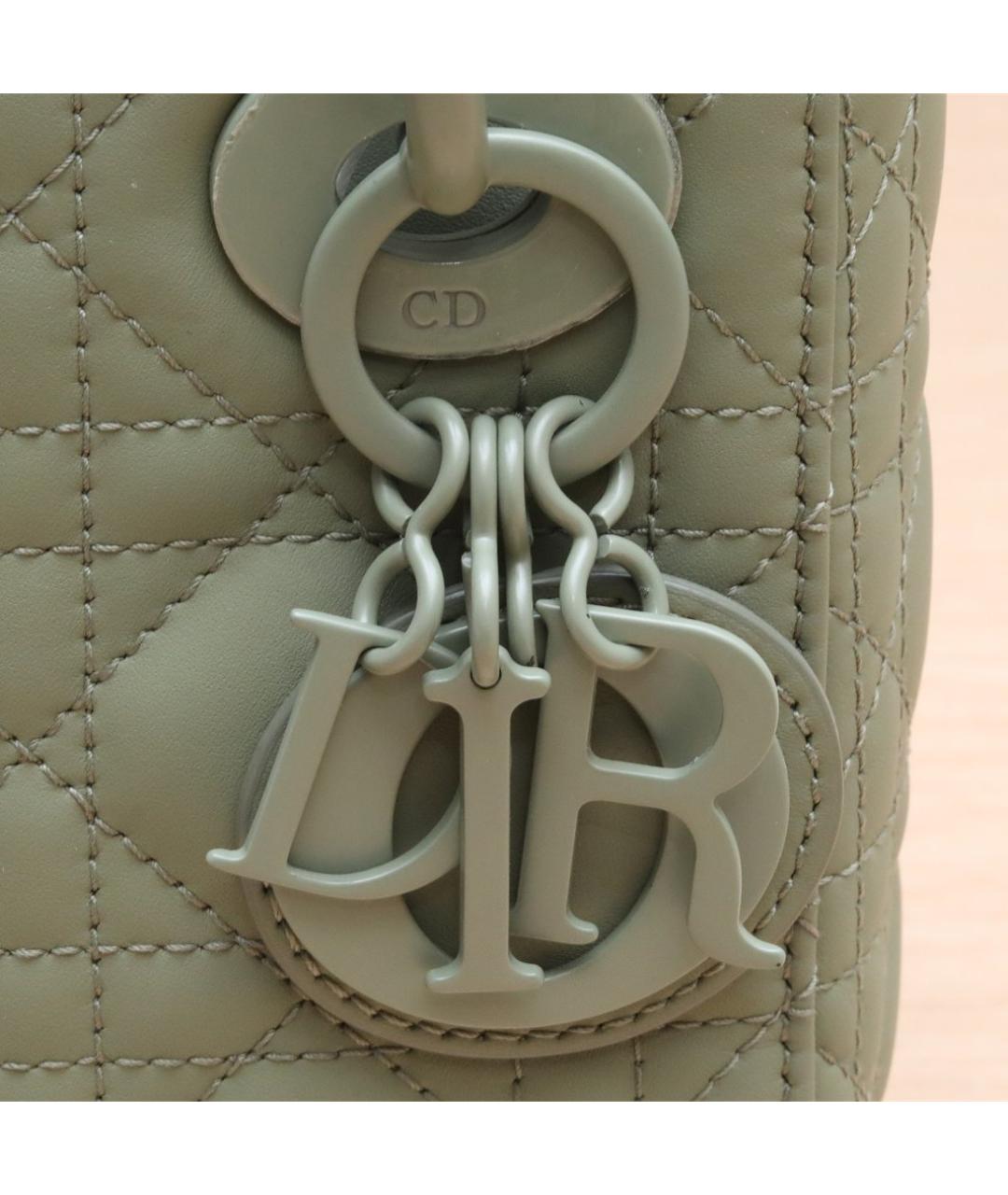 CHRISTIAN DIOR Зеленая кожаная сумка через плечо, фото 8