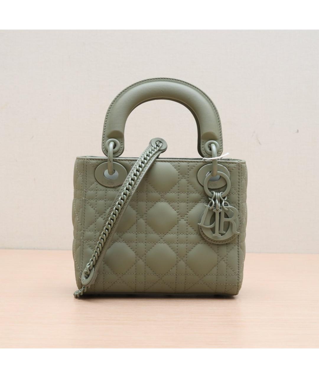CHRISTIAN DIOR Зеленая кожаная сумка через плечо, фото 3
