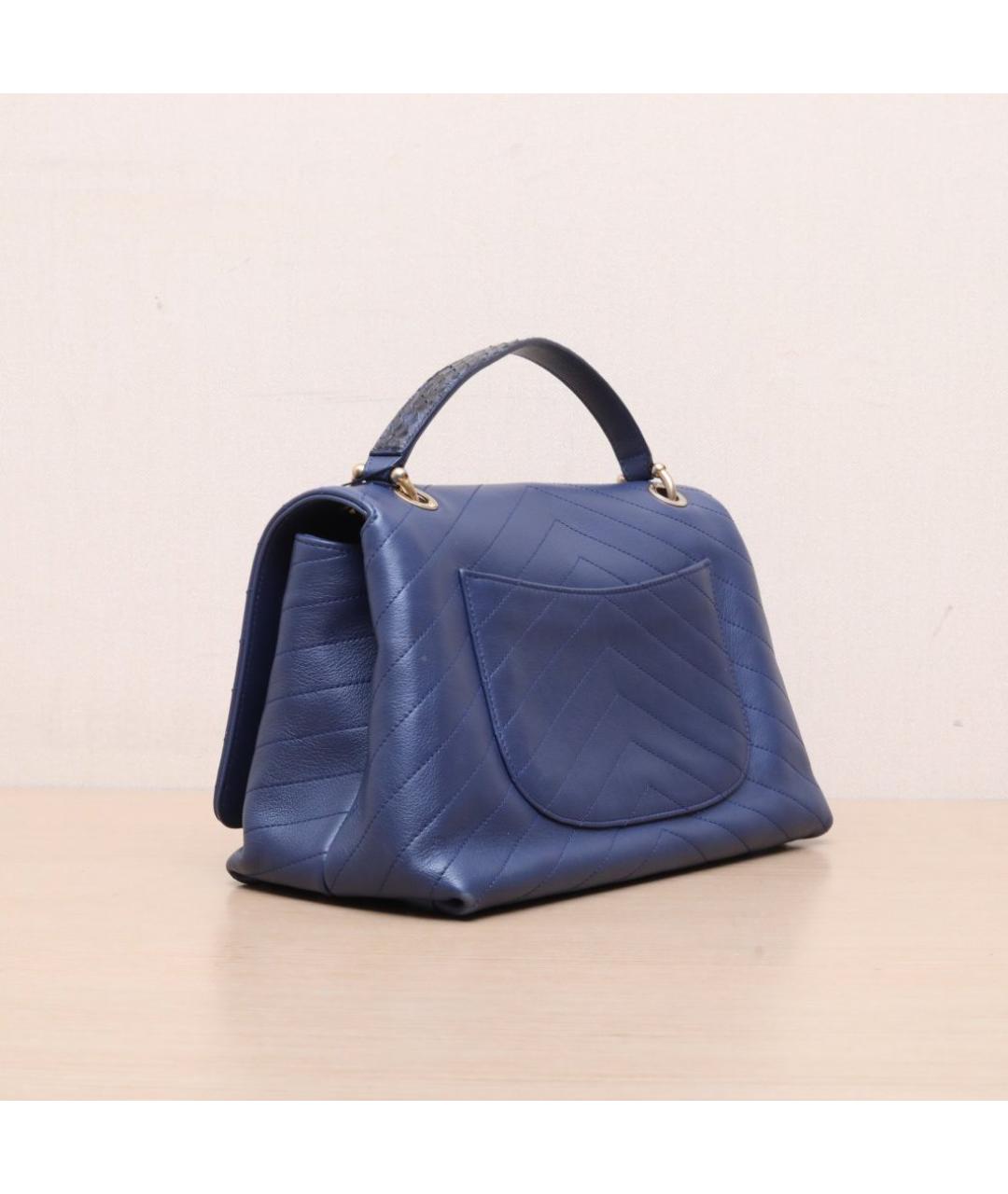 CHANEL Синяя кожаная сумка через плечо, фото 6