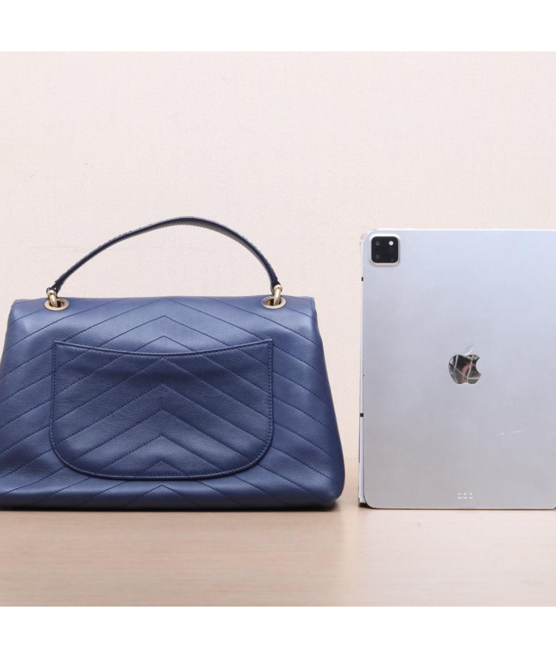 CHANEL Синяя кожаная сумка через плечо, фото 7
