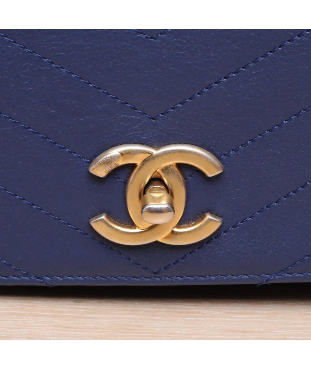 CHANEL Синяя кожаная сумка через плечо, фото 8