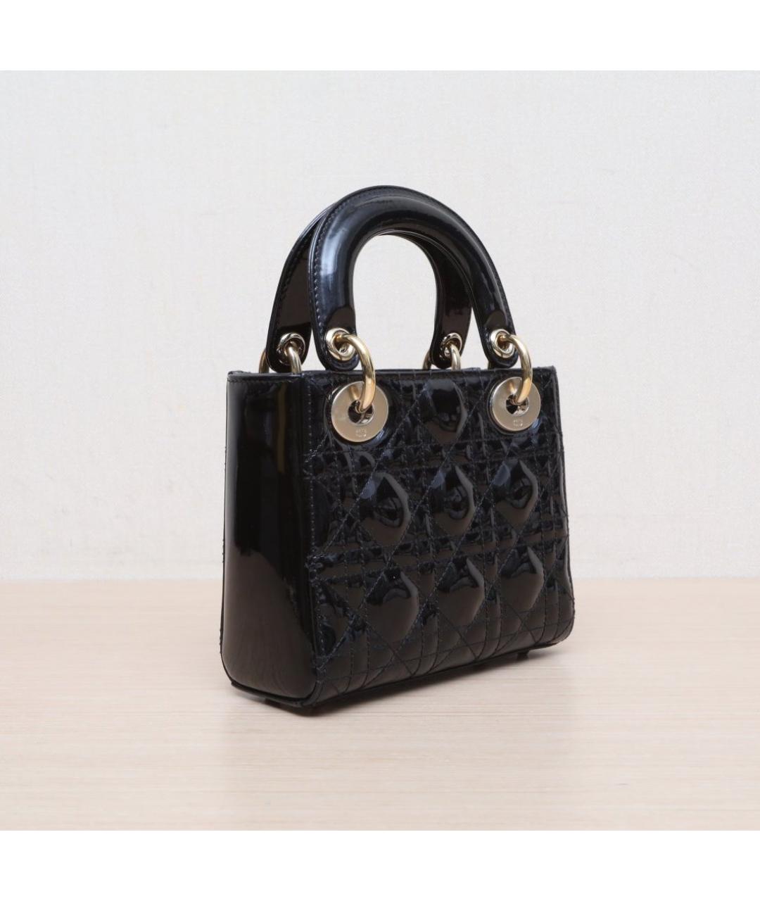 CHRISTIAN DIOR Черная кожаная сумка через плечо, фото 6