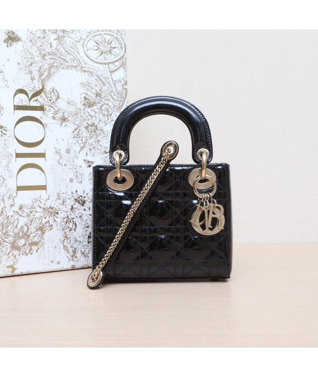 CHRISTIAN DIOR Черная кожаная сумка через плечо, фото 2