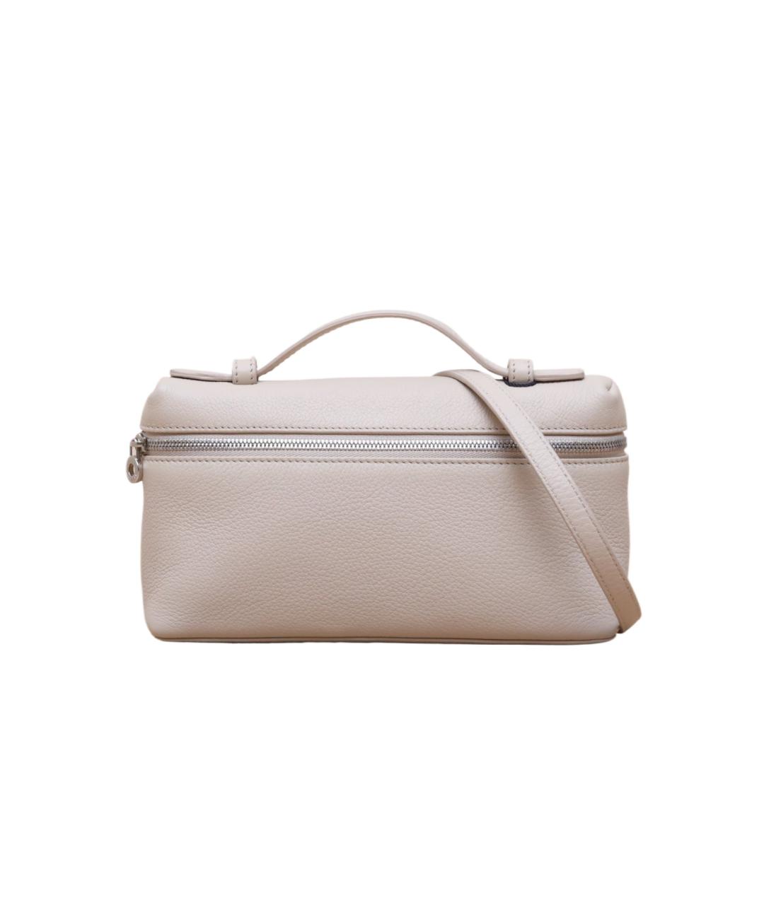 LORO PIANA Бежевая кожаная сумка через плечо, фото 1