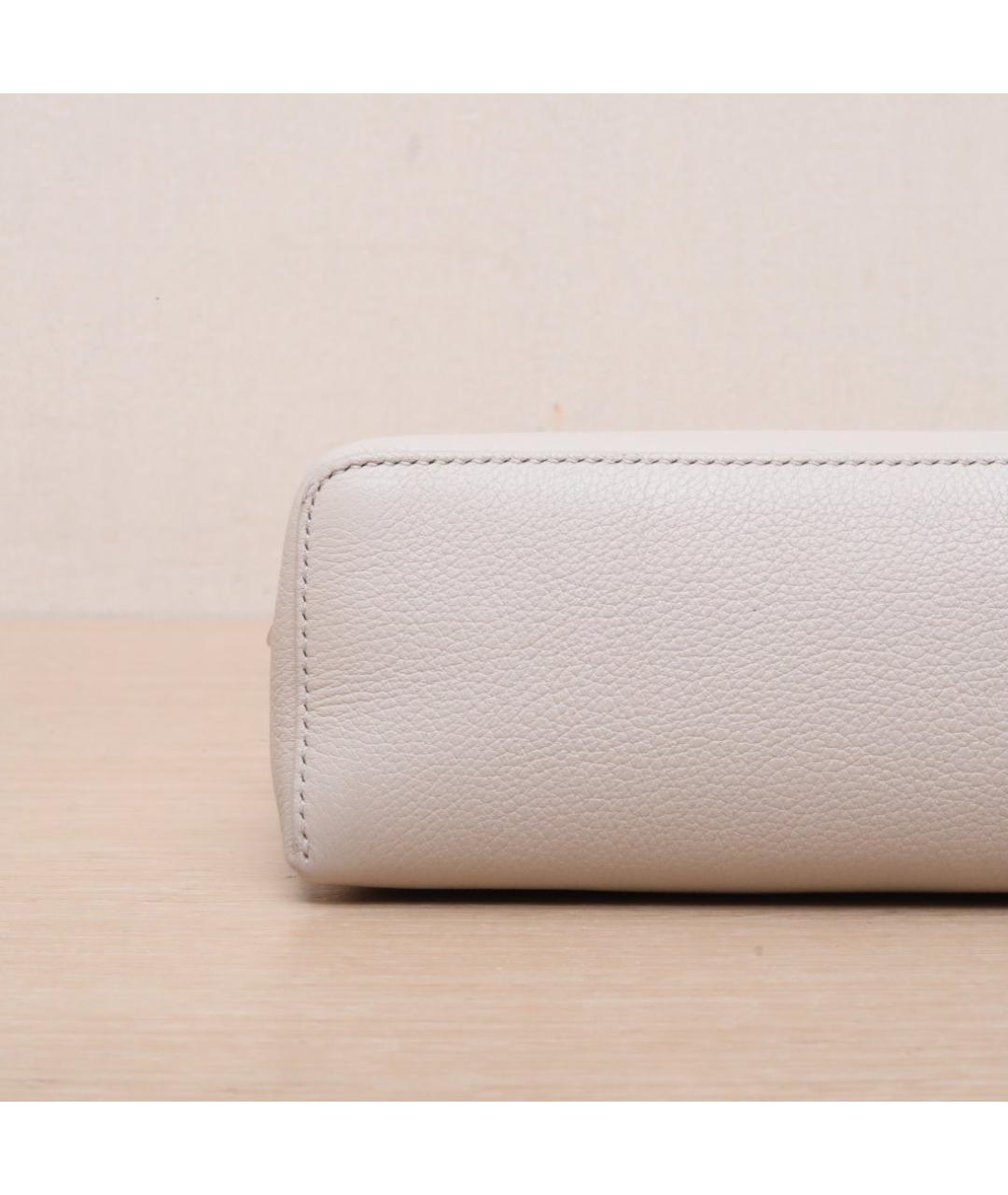 LORO PIANA Бежевая кожаная сумка через плечо, фото 9