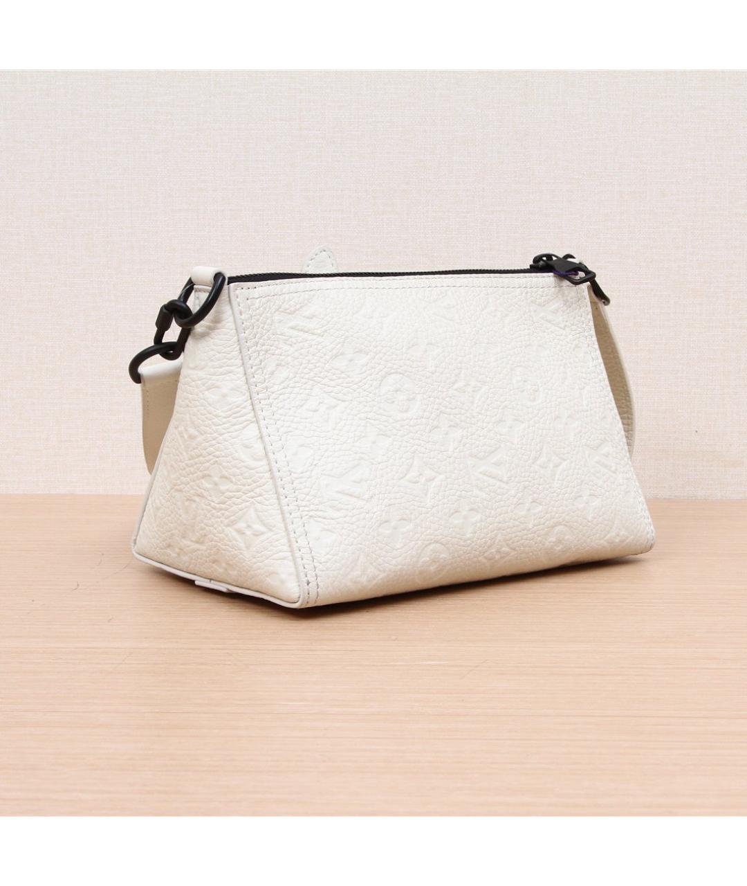 LOUIS VUITTON Белая кожаная сумка через плечо, фото 6