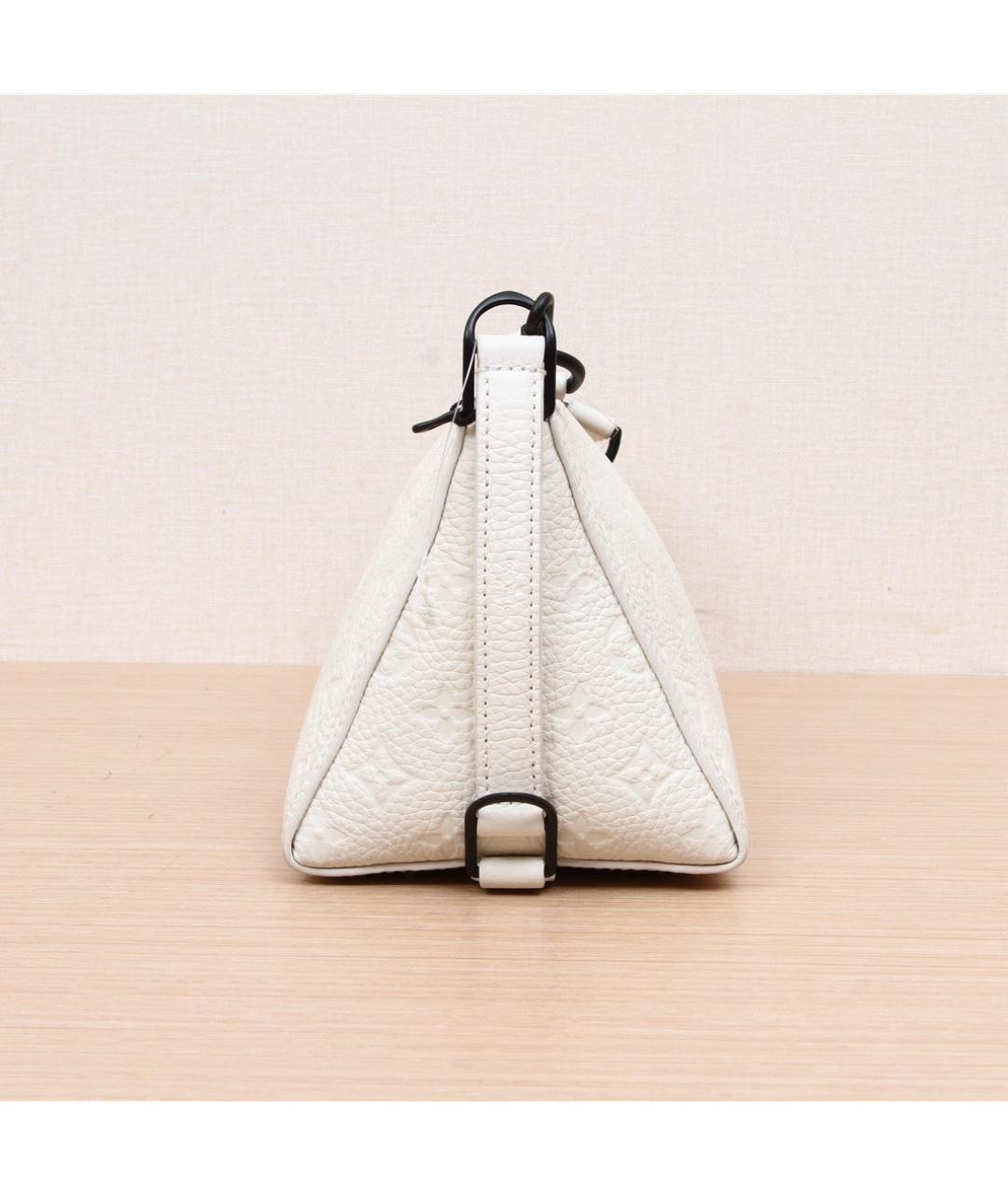 LOUIS VUITTON Белая кожаная сумка через плечо, фото 4
