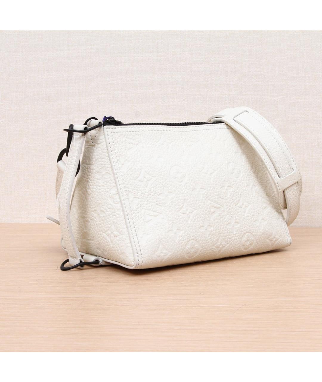 LOUIS VUITTON Белая кожаная сумка через плечо, фото 3