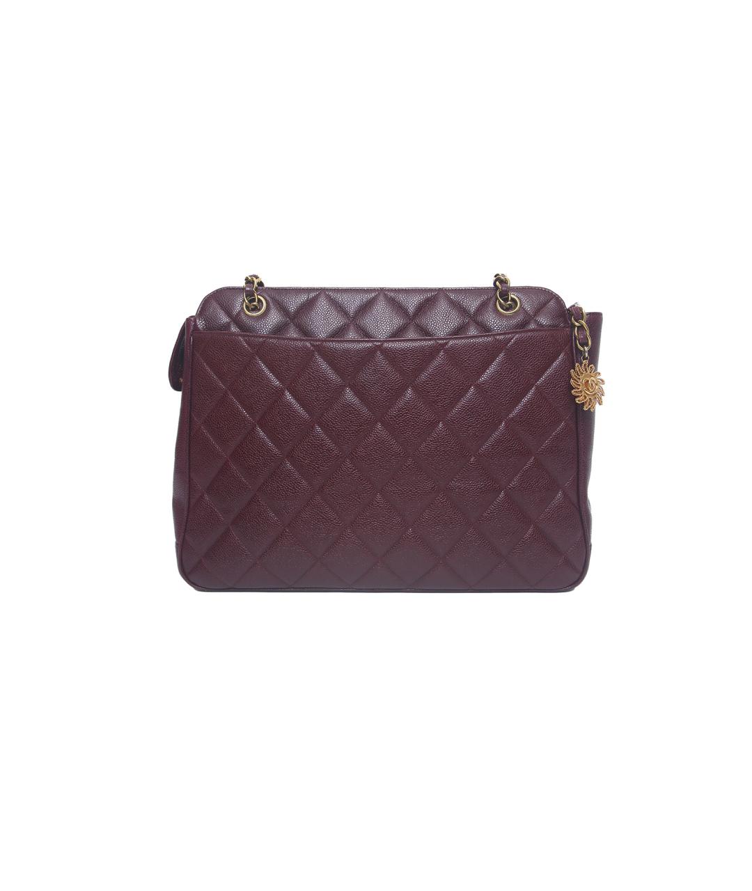 CHANEL Бордовая кожаная сумка через плечо, фото 1