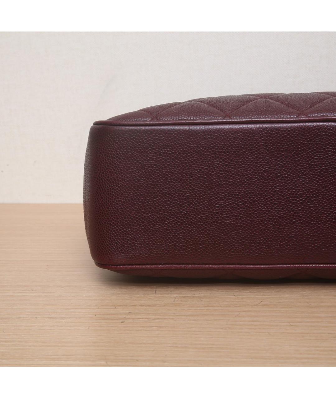 CHANEL Бордовая кожаная сумка через плечо, фото 8