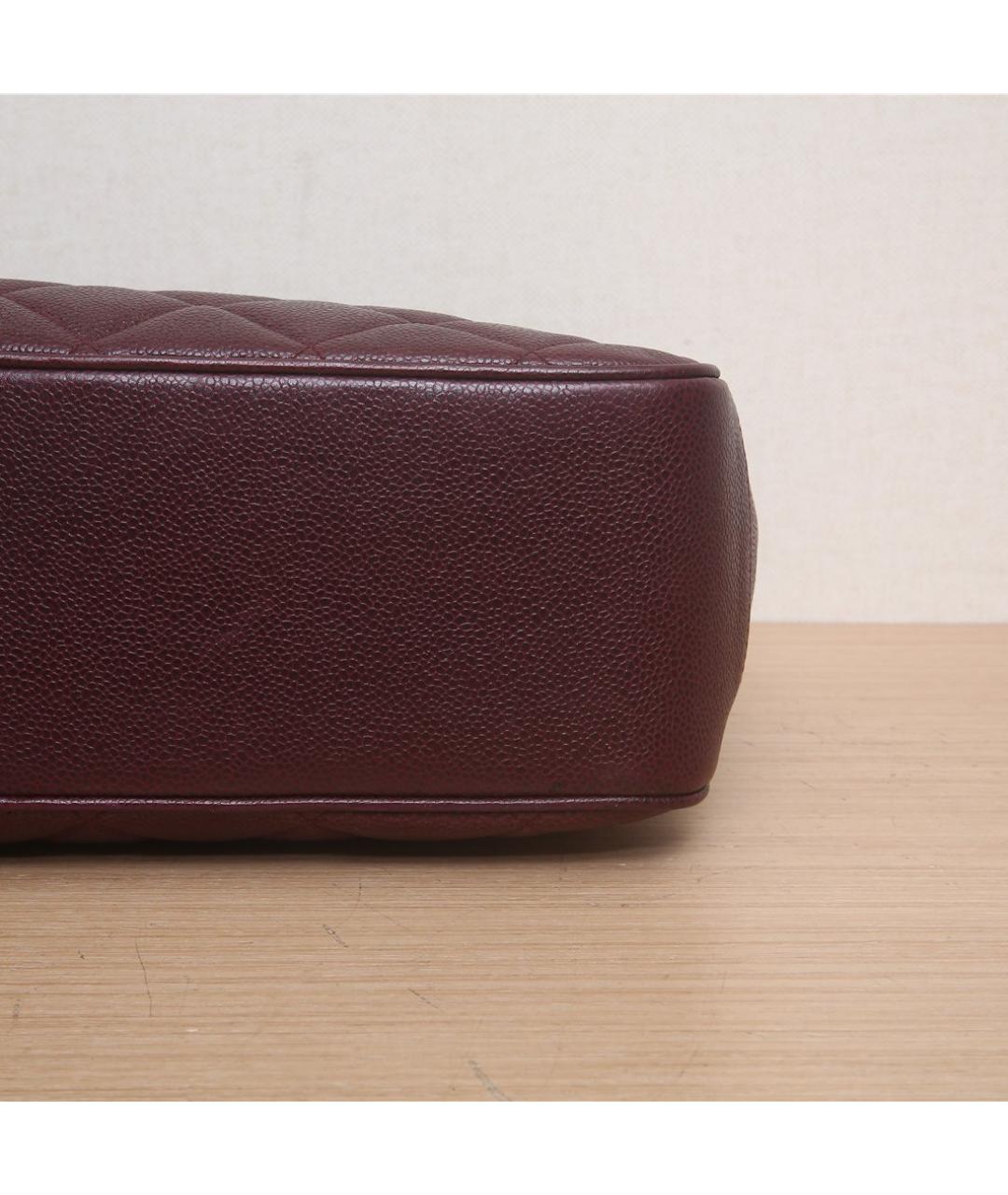 CHANEL Бордовая кожаная сумка через плечо, фото 7