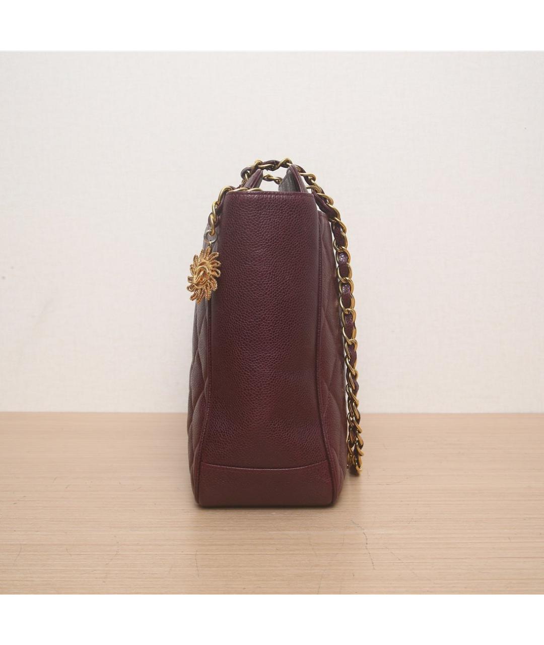 CHANEL Бордовая кожаная сумка через плечо, фото 4