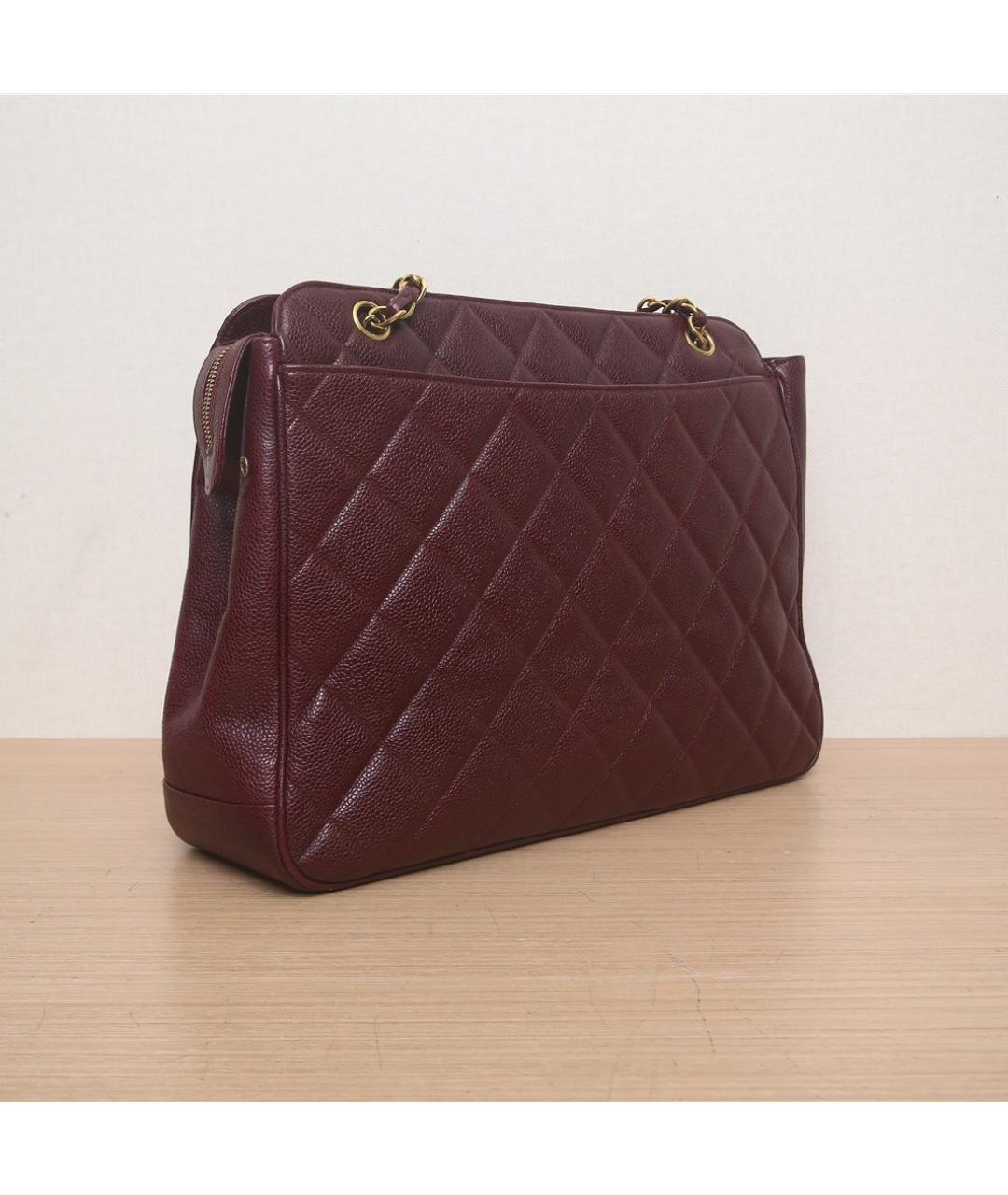 CHANEL Бордовая кожаная сумка через плечо, фото 5