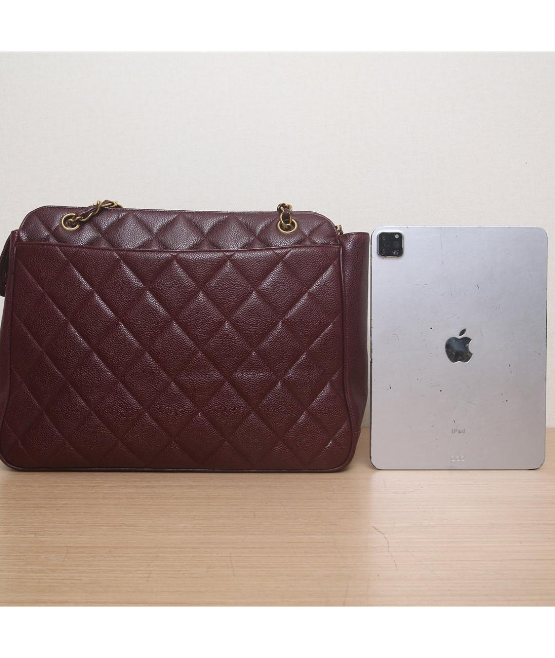 CHANEL Бордовая кожаная сумка через плечо, фото 6