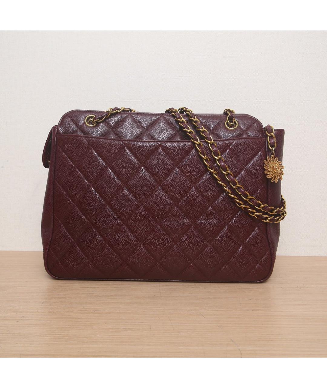 CHANEL Бордовая кожаная сумка через плечо, фото 2