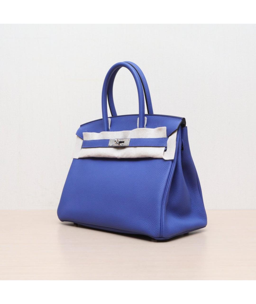 HERMES Синяя кожаная сумка через плечо, фото 4