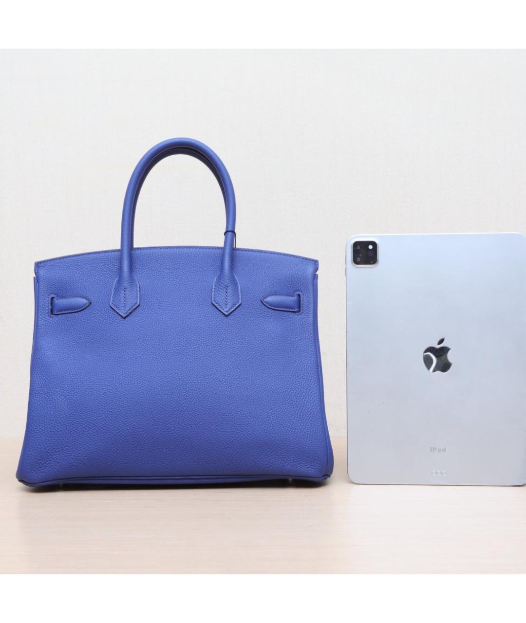 HERMES Синяя кожаная сумка через плечо, фото 7