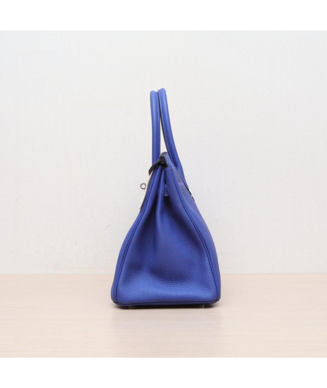 HERMES Синяя кожаная сумка через плечо, фото 5