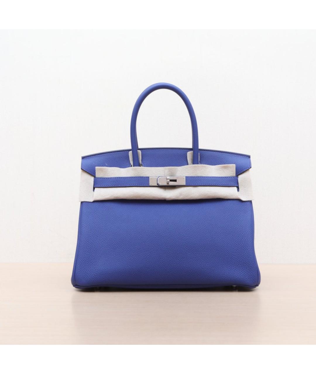 HERMES Синяя кожаная сумка через плечо, фото 3