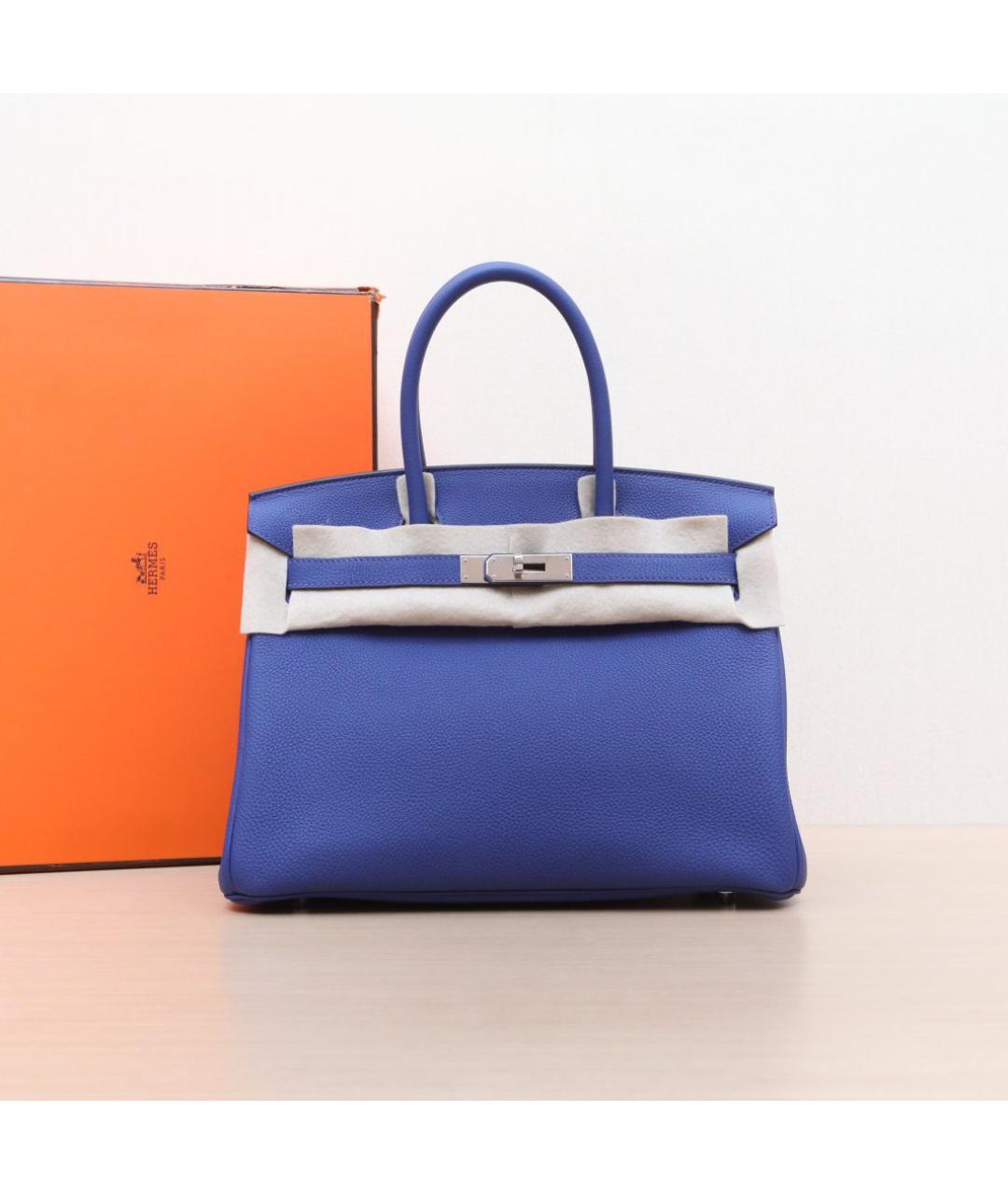 HERMES Синяя кожаная сумка через плечо, фото 2