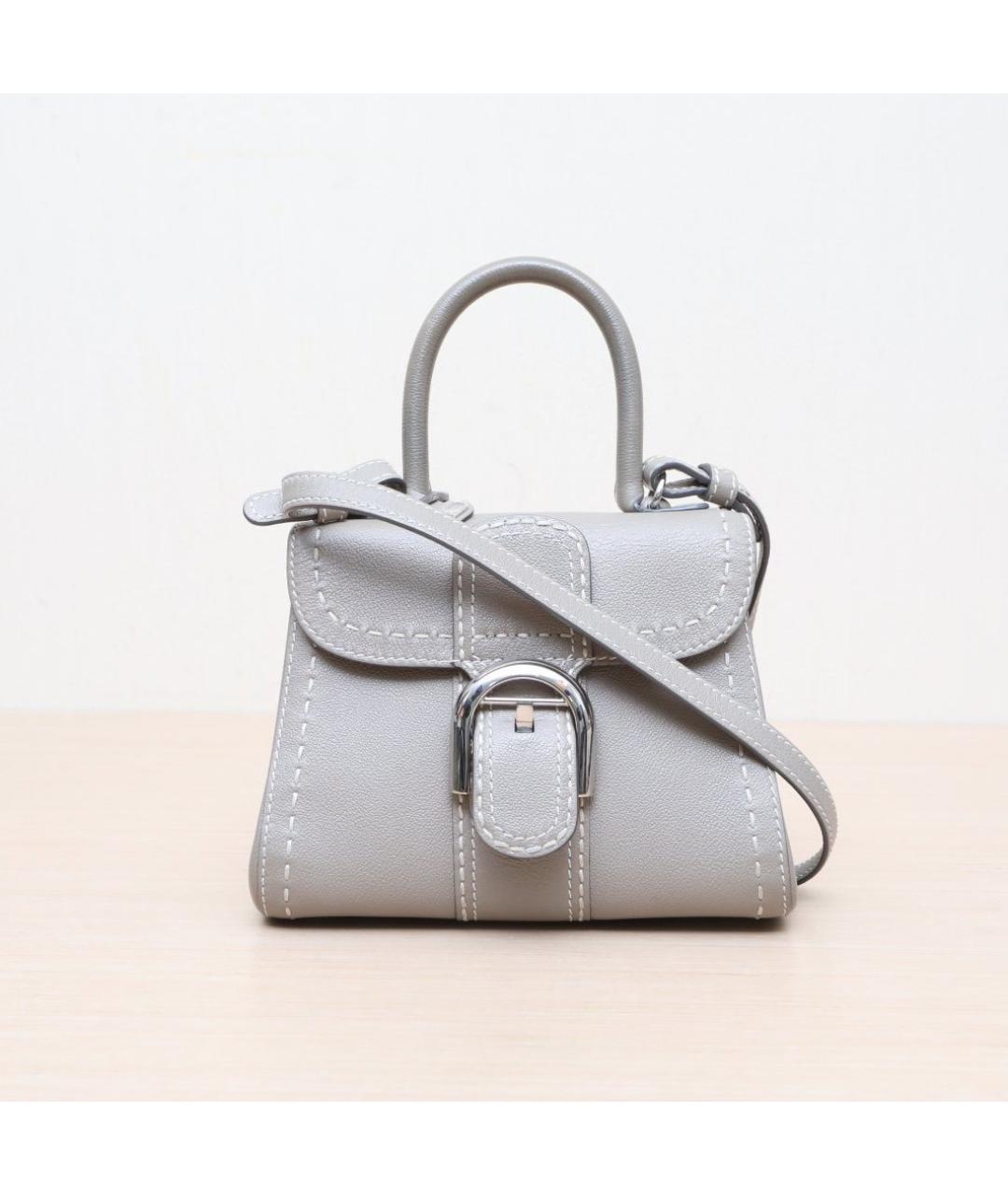 DELVAUX Серая кожаная сумка через плечо, фото 3