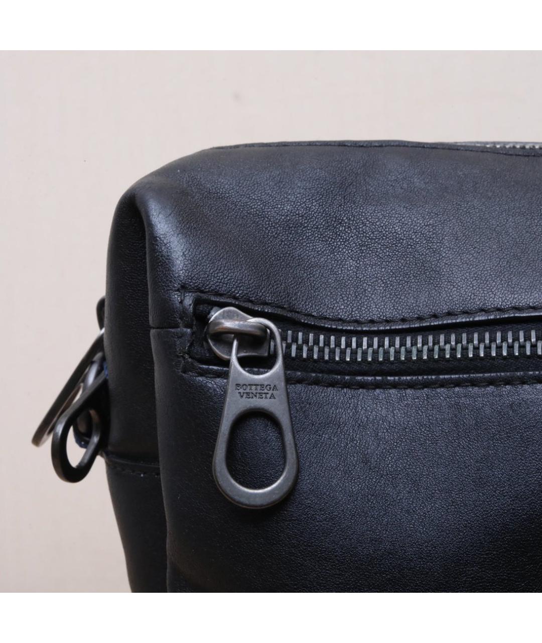 BOTTEGA VENETA Черная кожаная сумка через плечо, фото 8