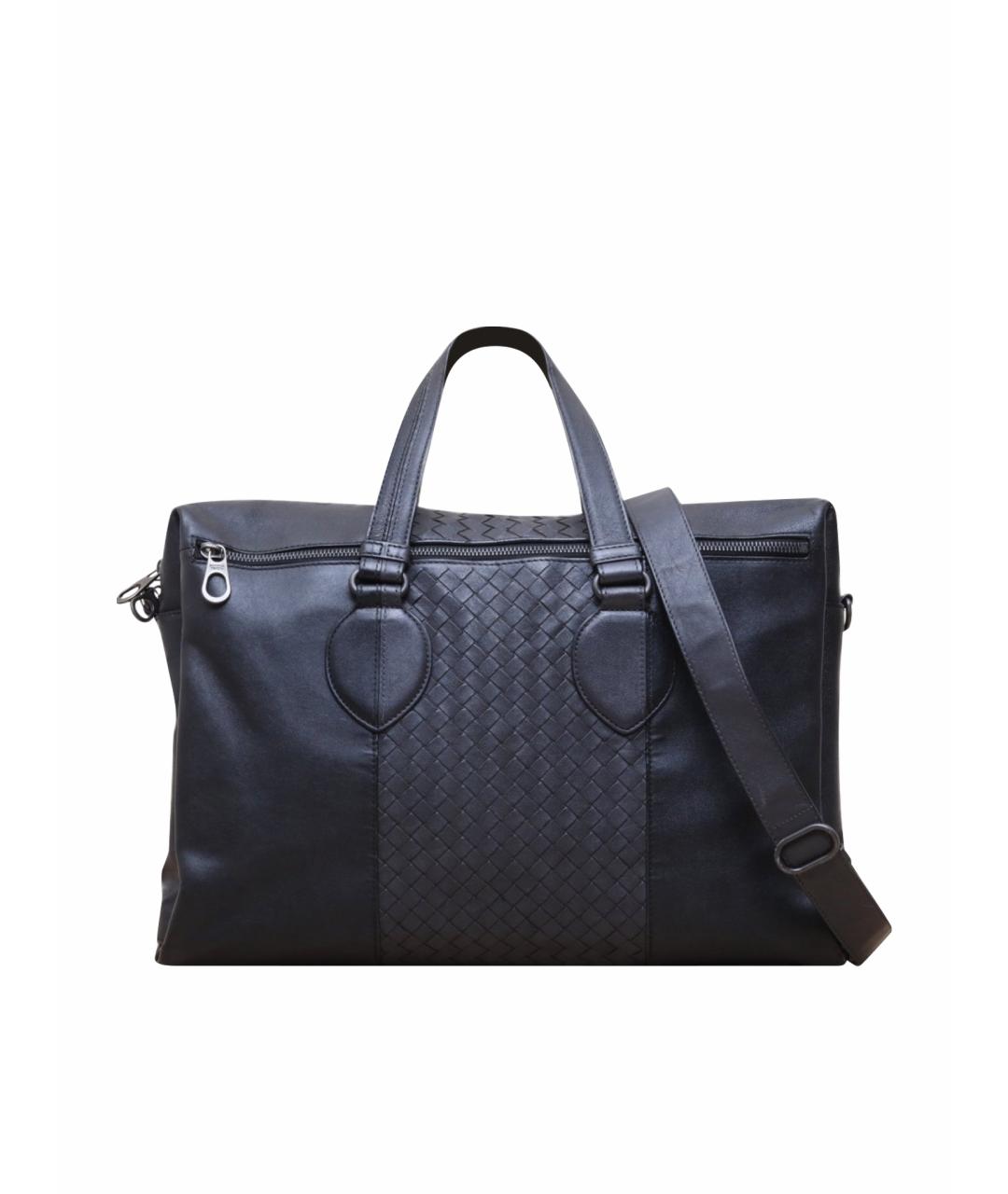 BOTTEGA VENETA Черная кожаная сумка через плечо, фото 1