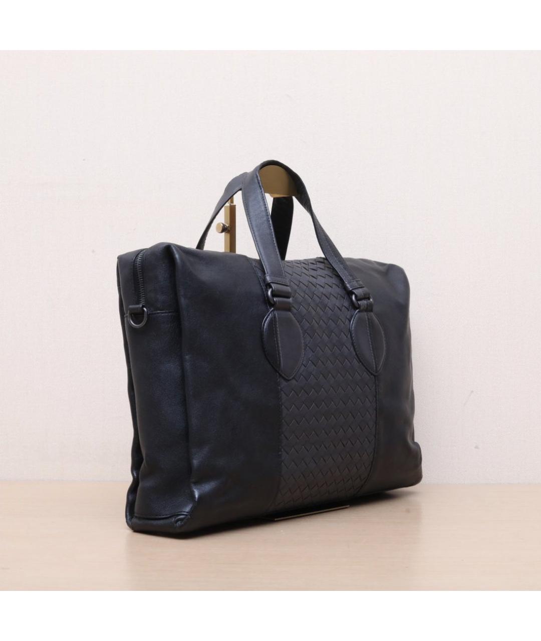 BOTTEGA VENETA Черная кожаная сумка через плечо, фото 6