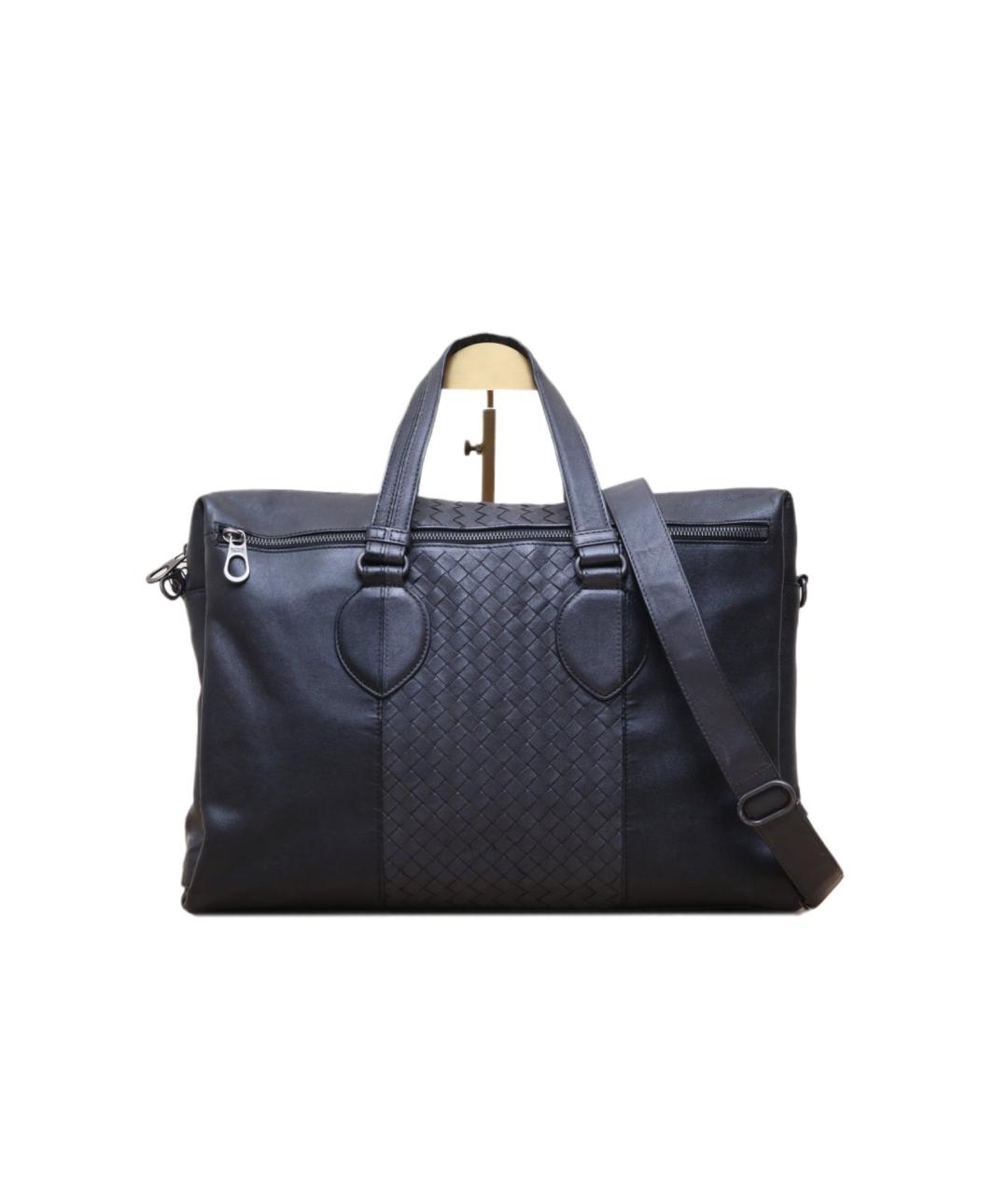 BOTTEGA VENETA Черная кожаная сумка через плечо, фото 10