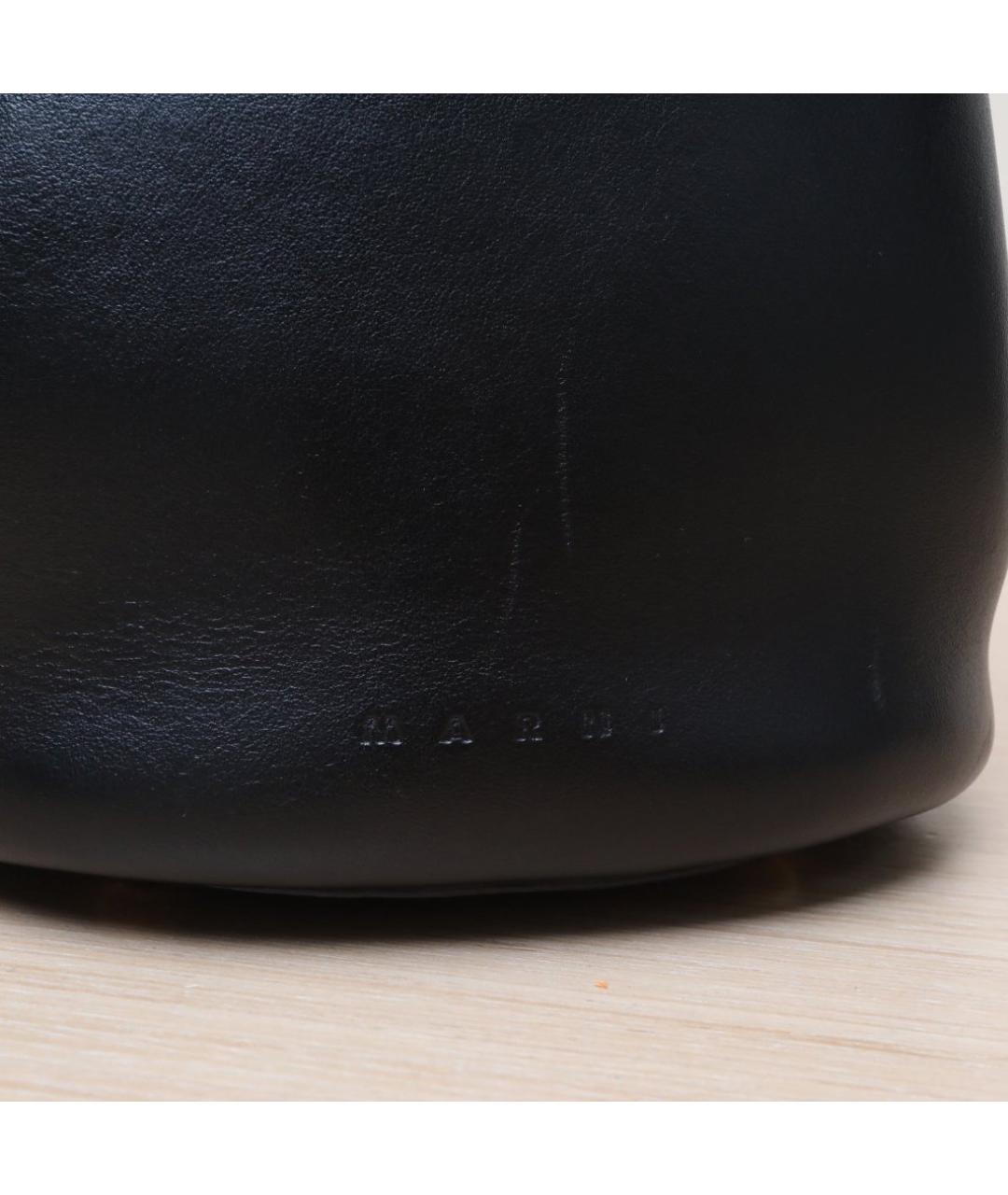 MARNI Черная кожаная сумка через плечо, фото 8