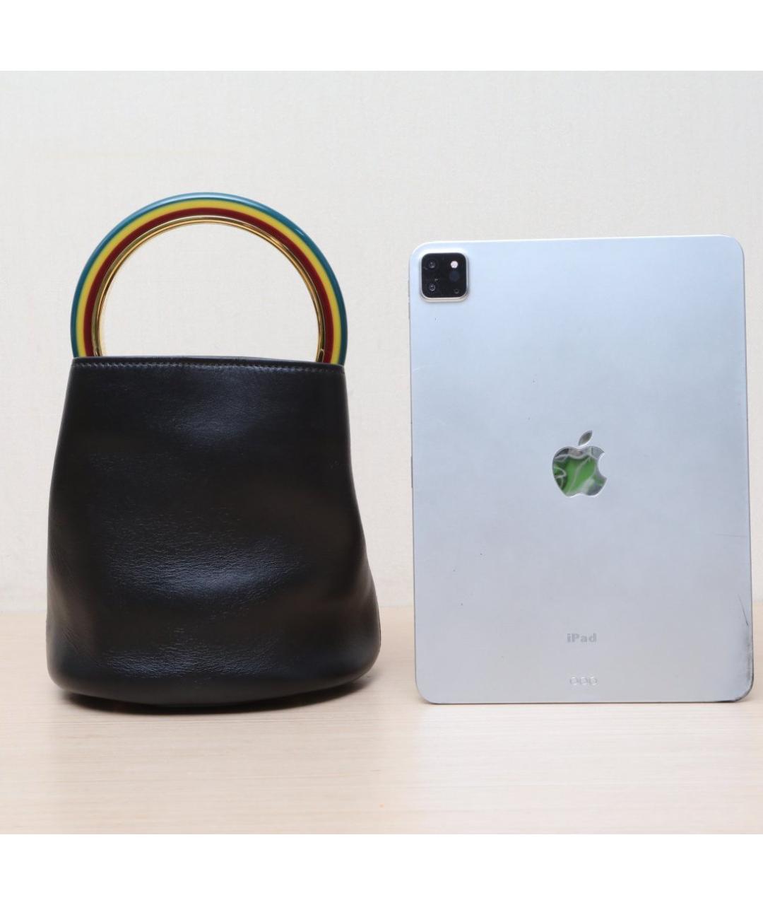 MARNI Черная кожаная сумка через плечо, фото 7