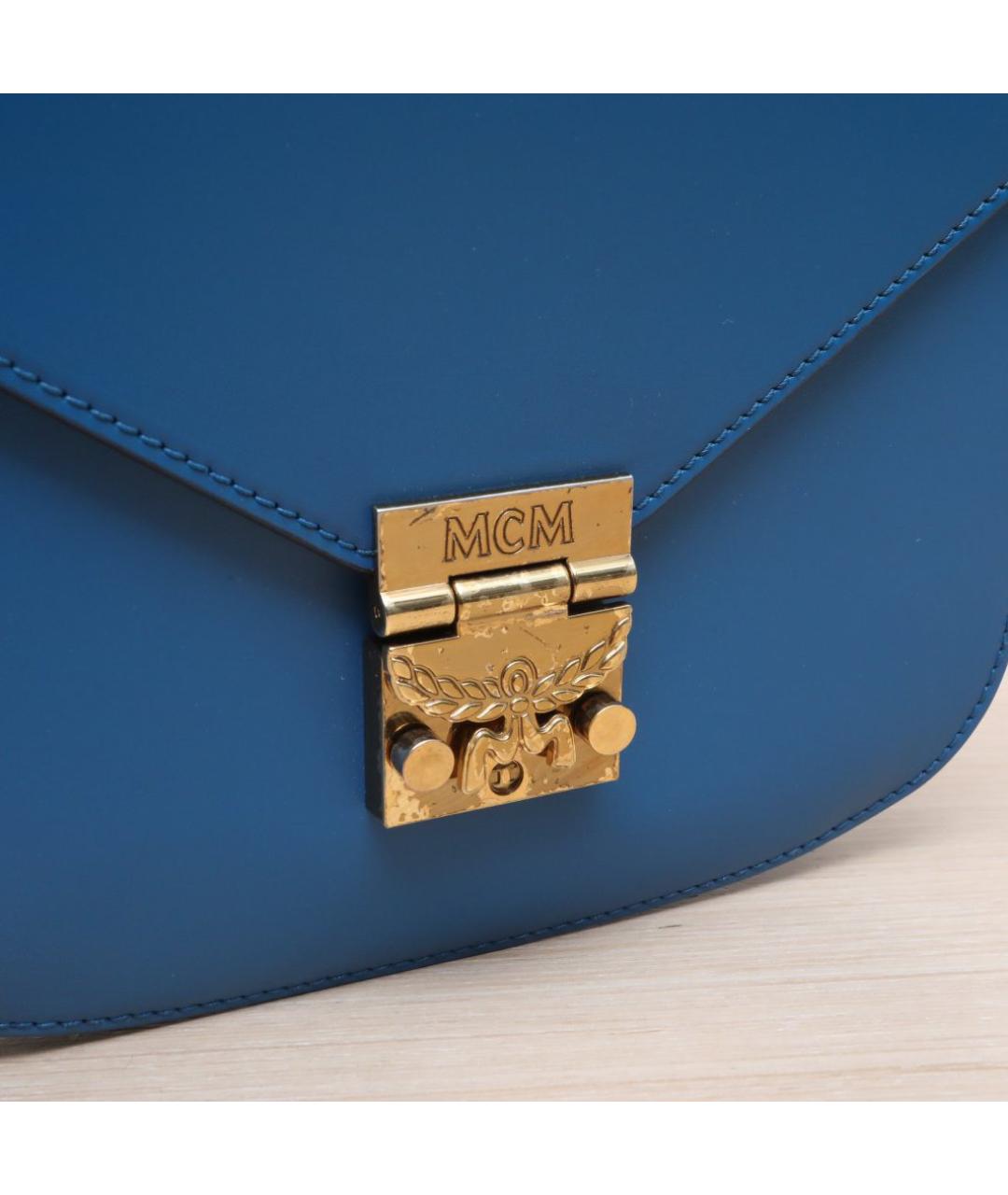 MCM Синяя кожаная сумка через плечо, фото 8