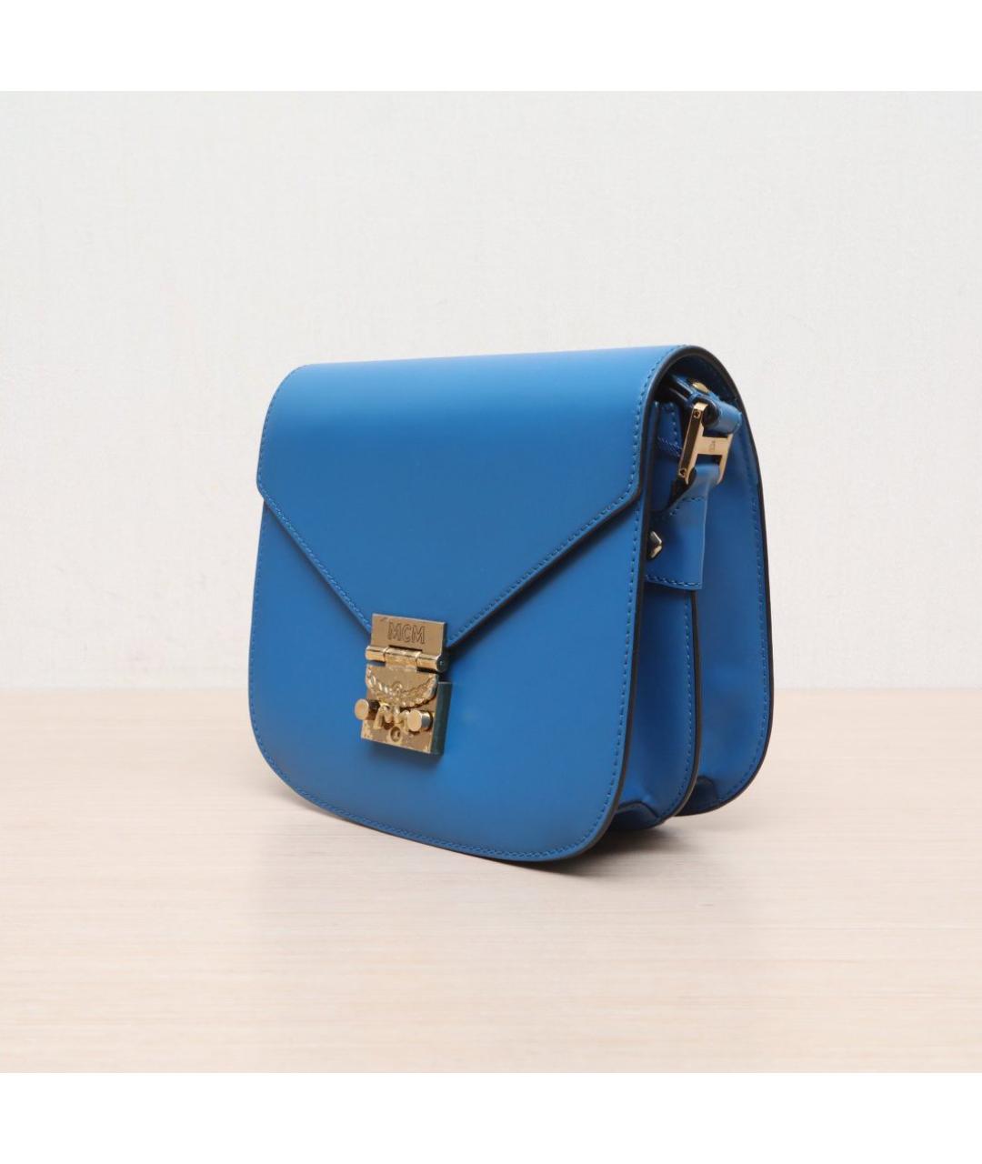 MCM Синяя кожаная сумка через плечо, фото 4