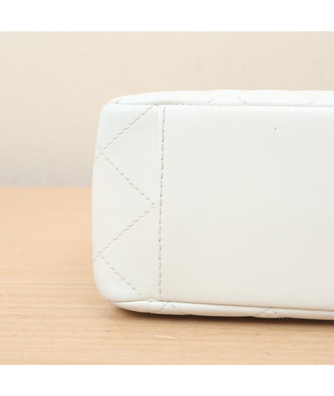 CHANEL Белая кожаная сумка через плечо, фото 9