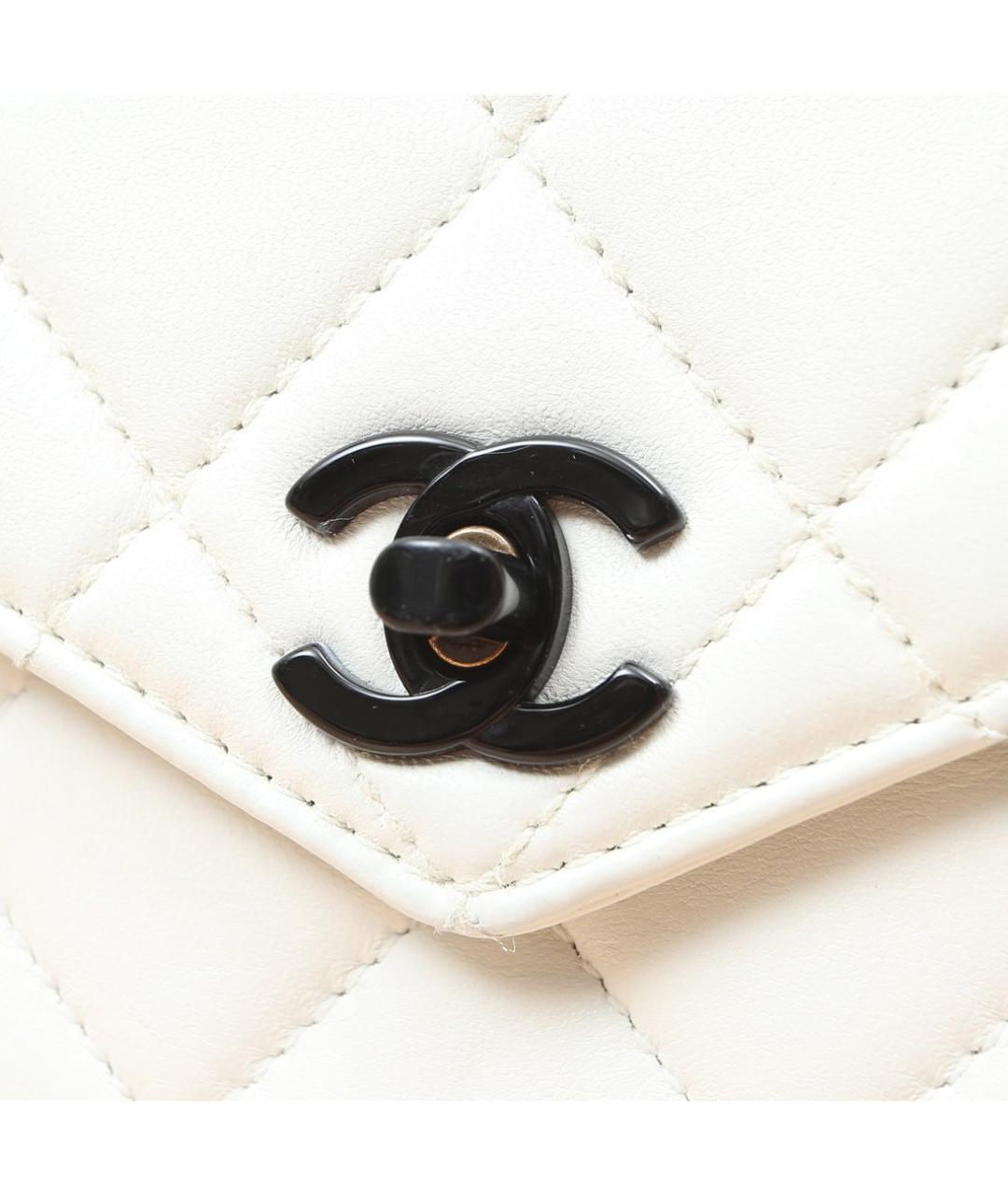 CHANEL Белая кожаная сумка через плечо, фото 7
