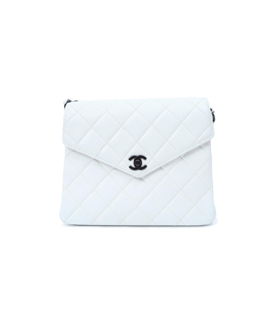 CHANEL Белая кожаная сумка через плечо, фото 1